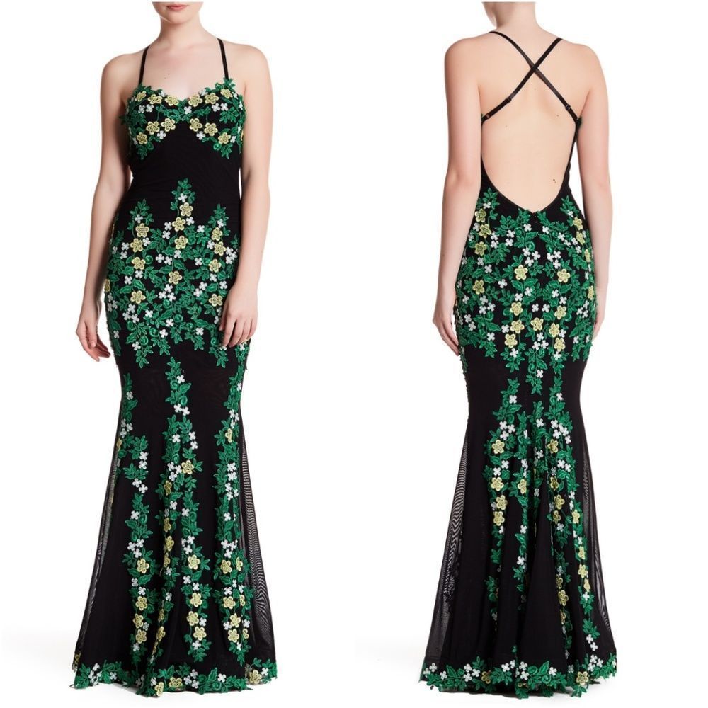 Issue New York Floral Embroidered Gown